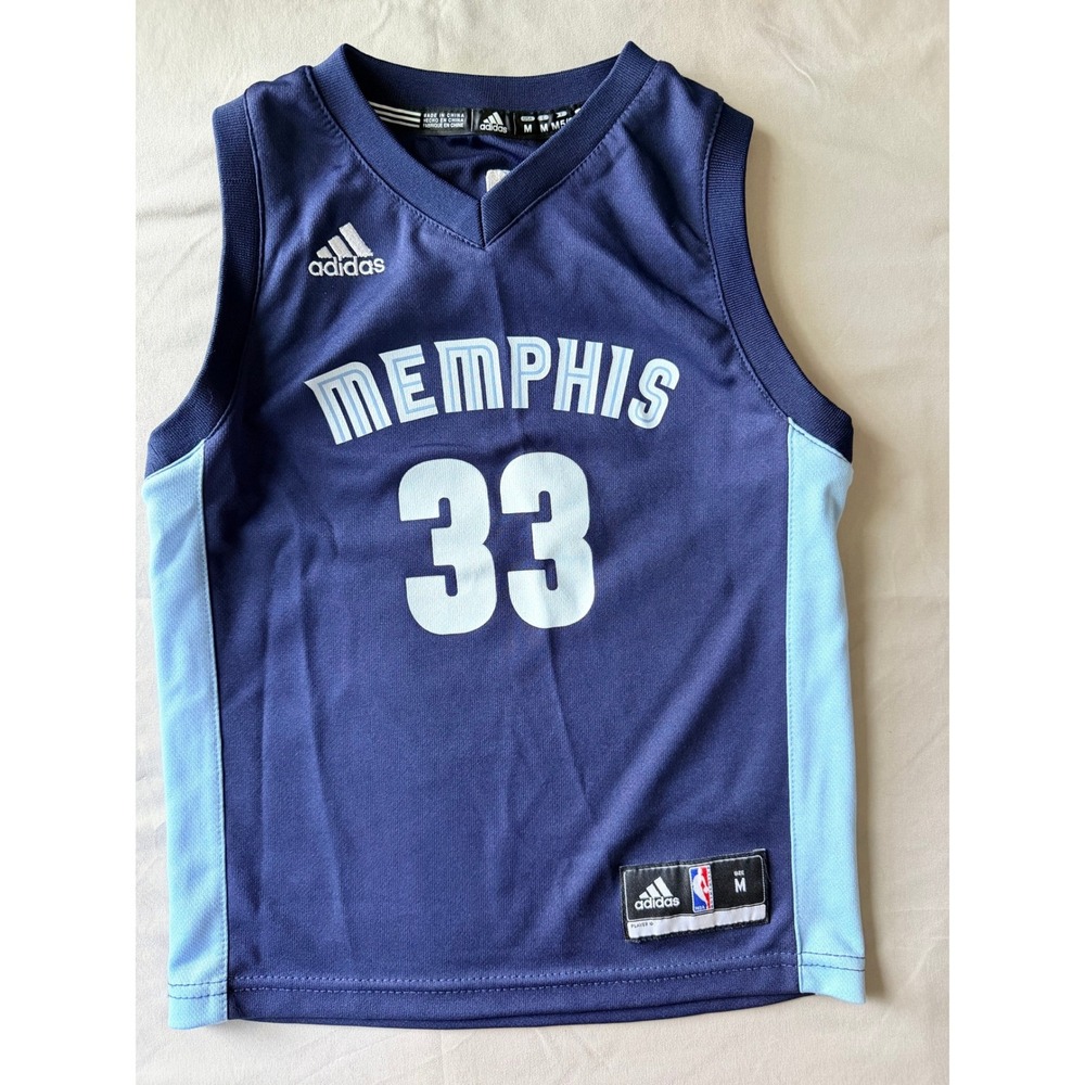 Adidas Memphis Grizzlies Marc Gasol 33 Navy Basketball Jersey Kids Youth Medium